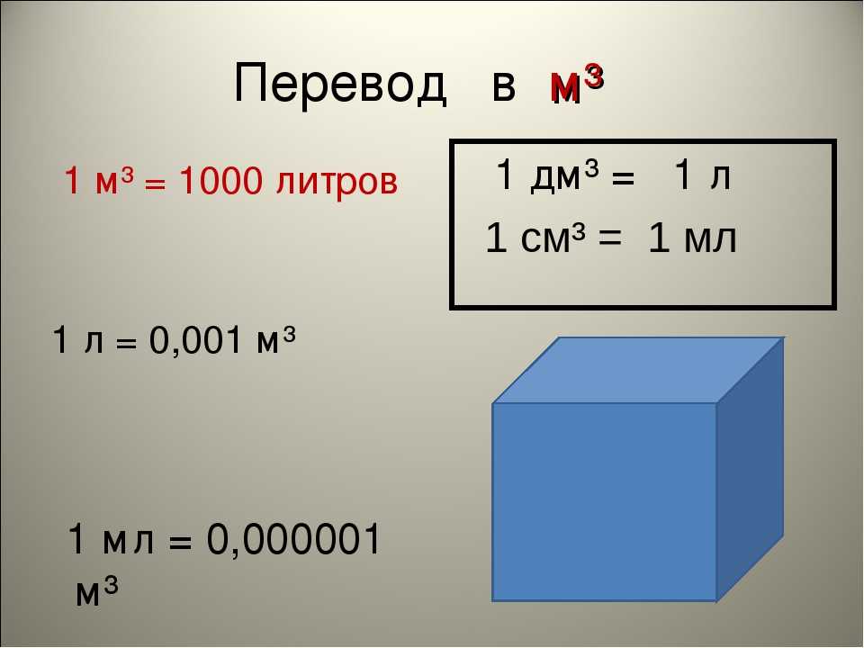 Перевод кубических метров в тысячи кубических метров