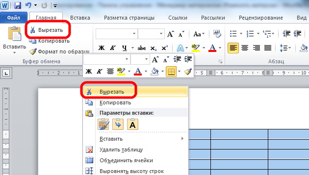 Убираем границы в таблице в документе ms word