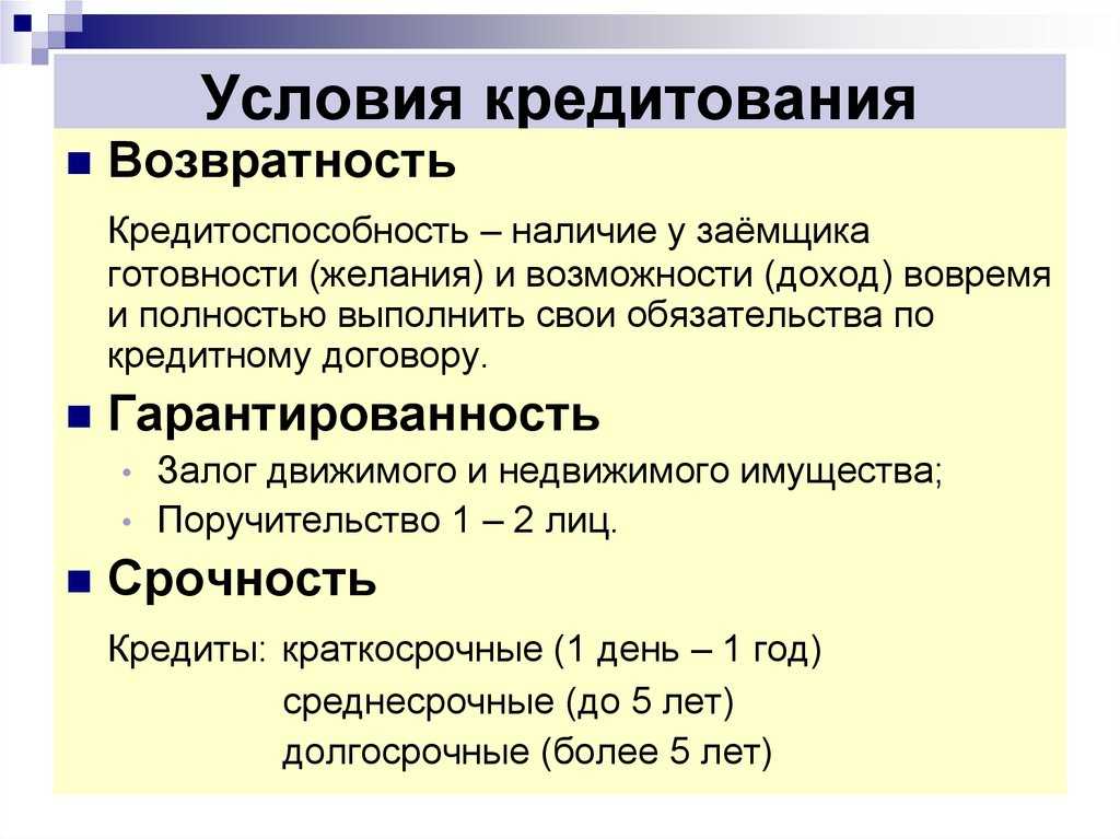 Принципы кредитования - определение термина
