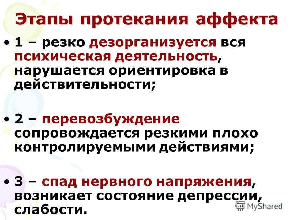 Аффект — что за состояние, причины, симптомы, опасность и лечение