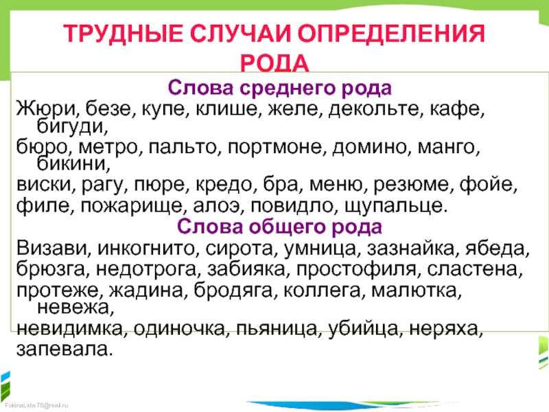 Слова женский и мужской род. существительные мужского и женского рода одновременно. слова, которые не изменяются по падежам. примеры
