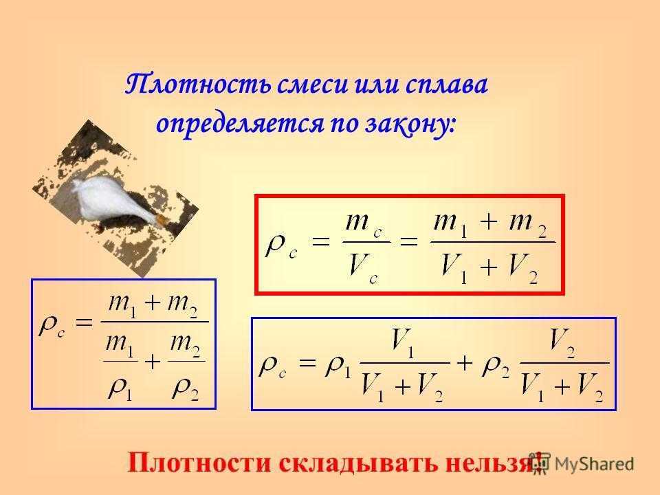 Как найти плотность смеси