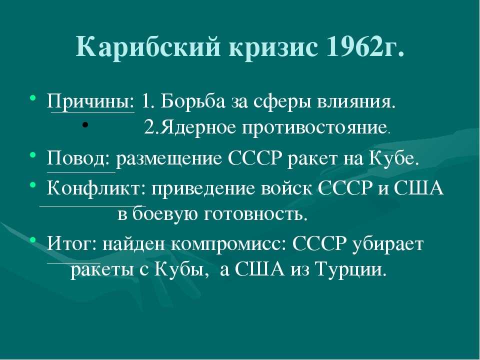 Карибский кризис 1962 года: причины, итоги - switki.ru