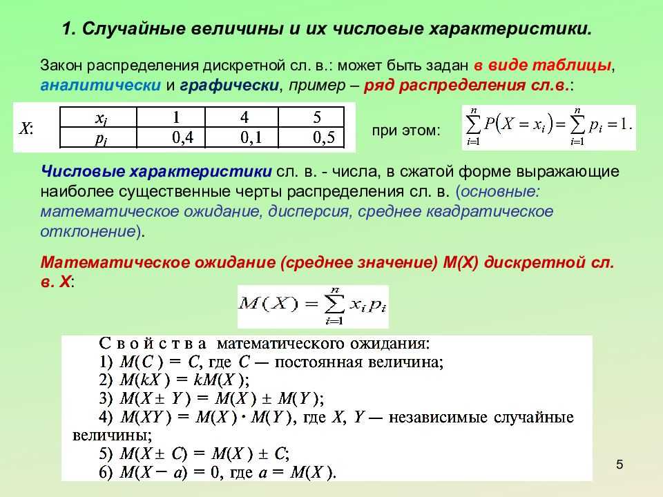 Распределения и моменты