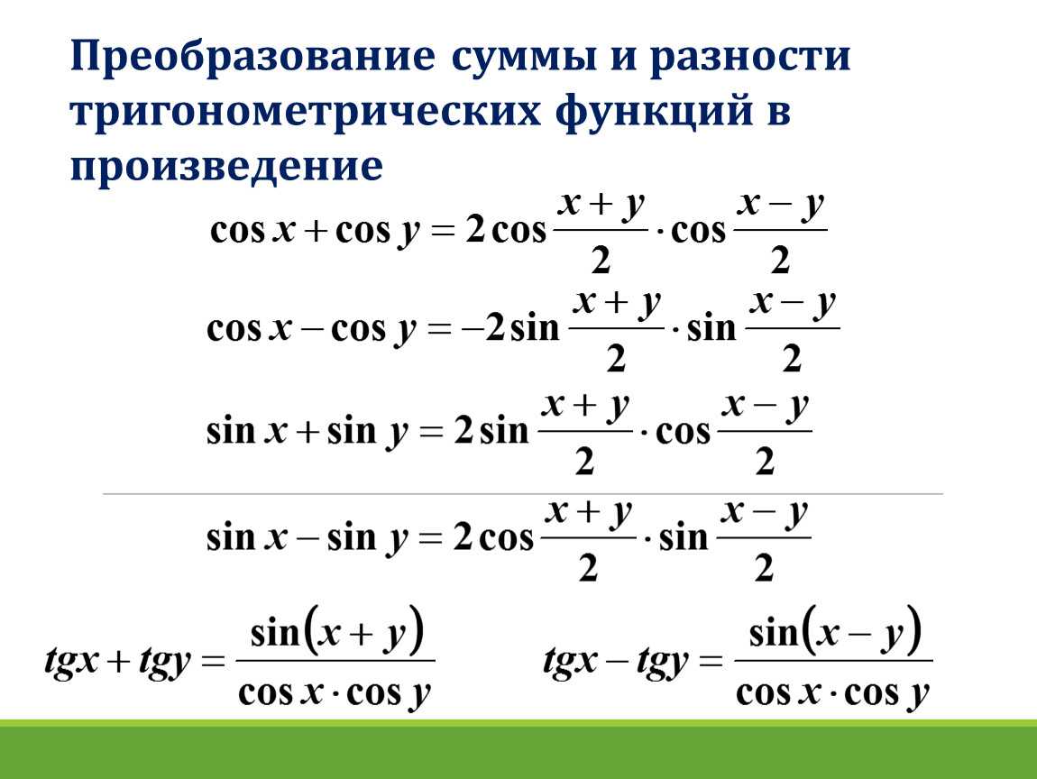 Формулы тригонометрии