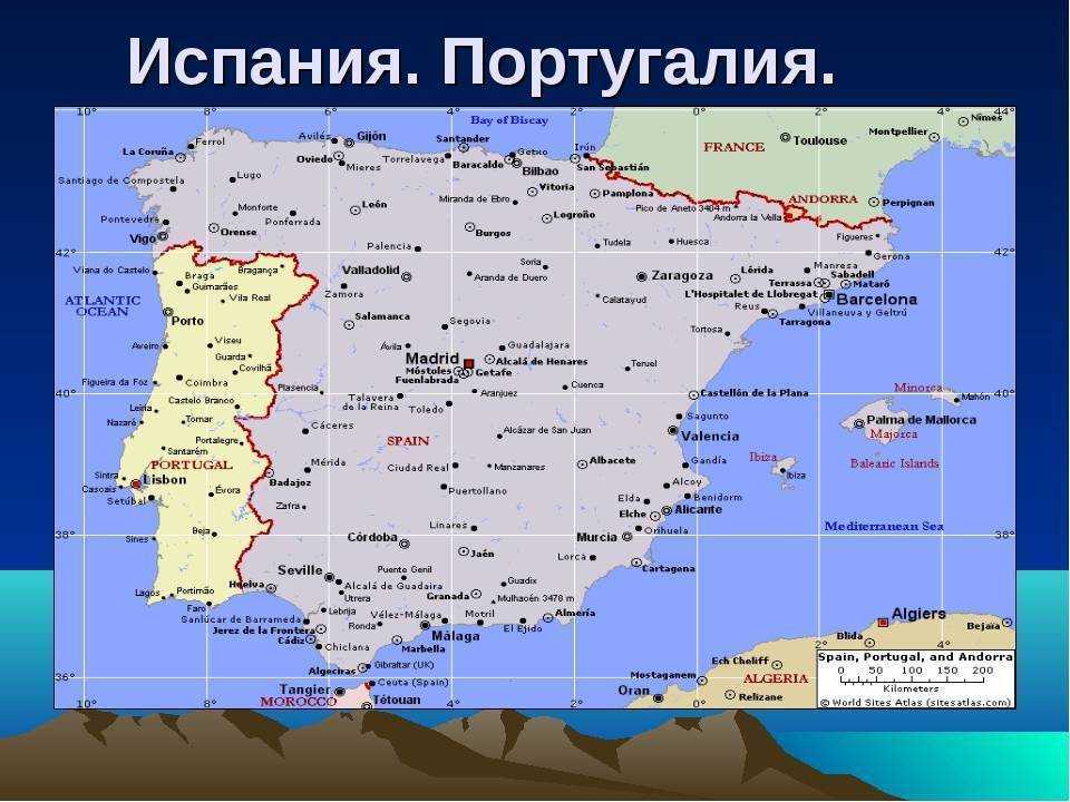 Граничащие государства испании: список соседей и особенности границ