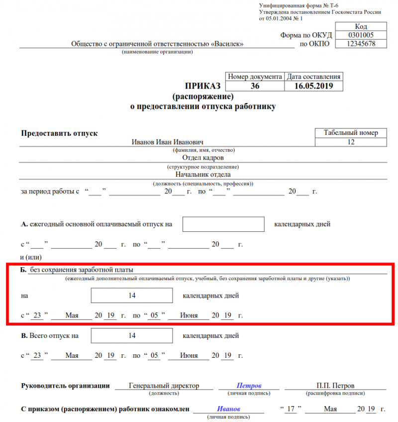 Руководителю медицинской организации об административном отпуске