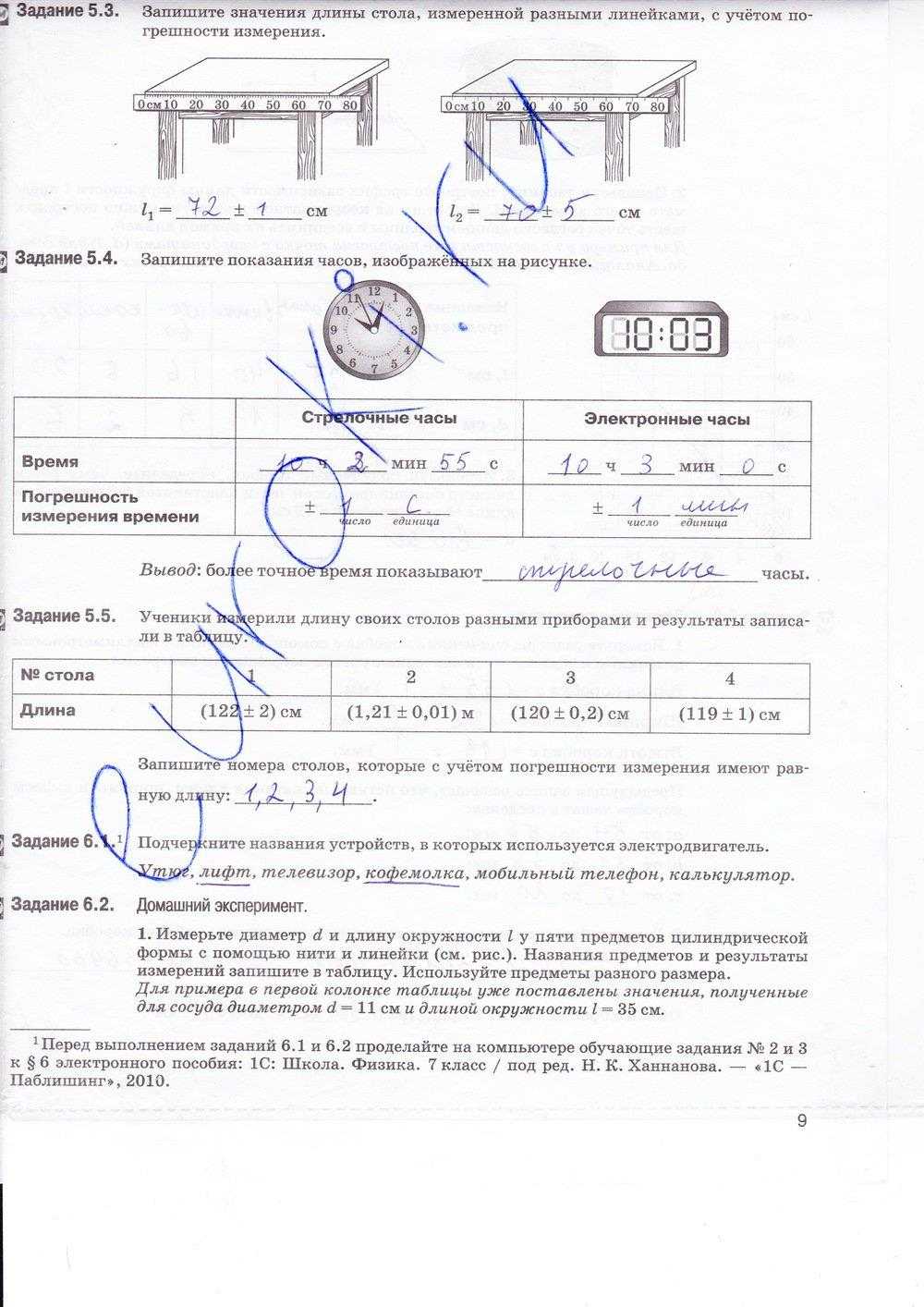 Физика 7 класс лабораторные работы контрольные задания астахова ответы плотность
