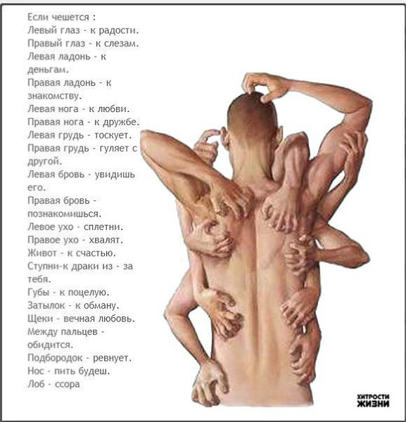 К чему чешется правая и левая щека — значение приметы — суеверия