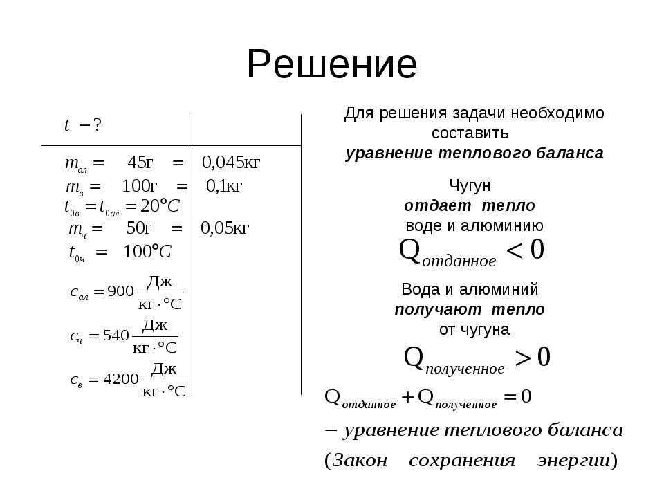 План-конспект урока рсчет количества теплоты на нагревание и охлаждение