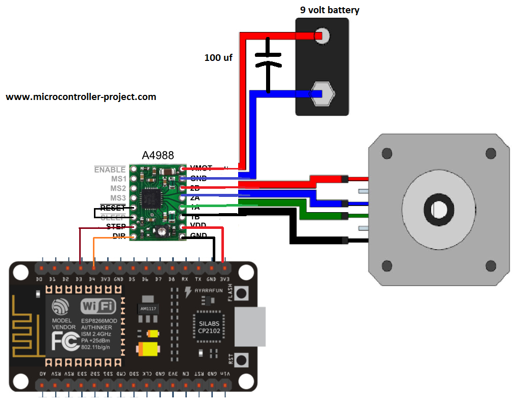 Управление шаговым двигателем nema 17 с помощью модуля шагового драйвера arduino и a4988