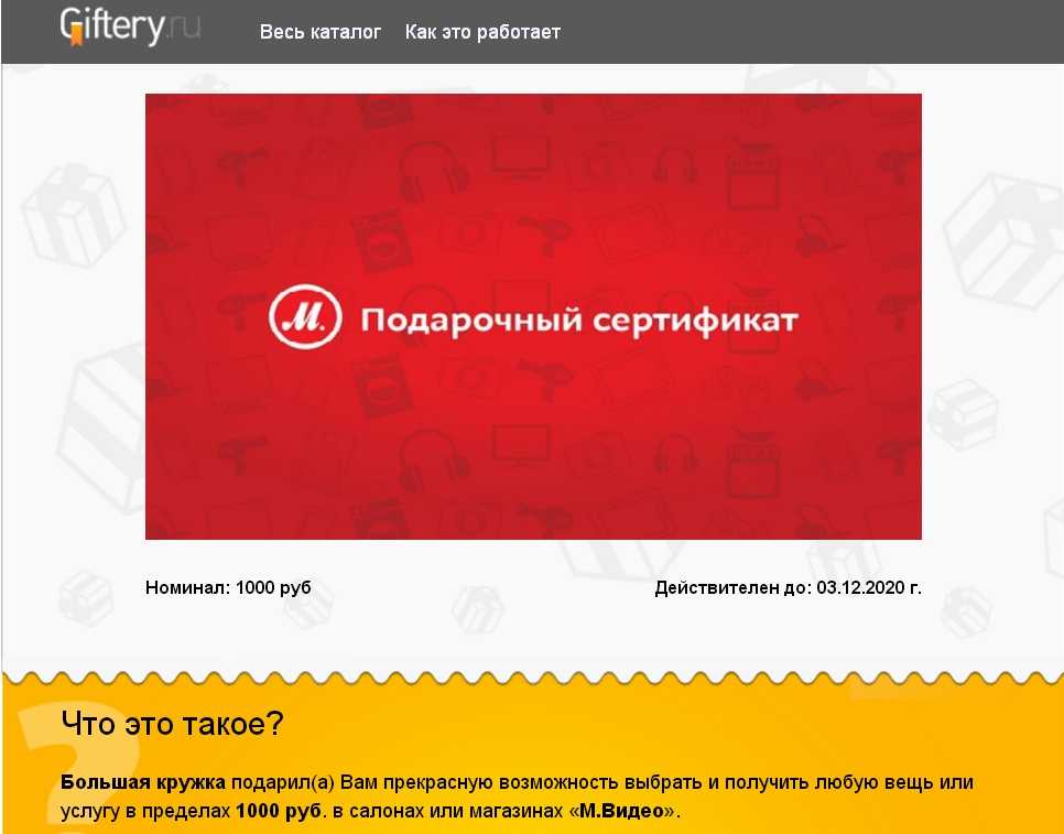 Что такое сертификат гифтери