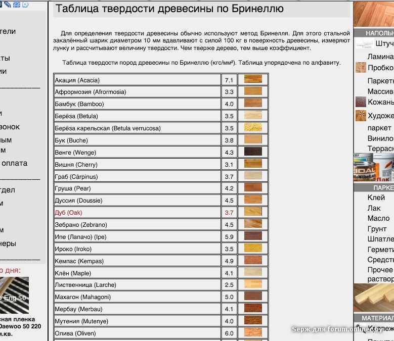 Плотность пород древесины: таблица, метод определения
